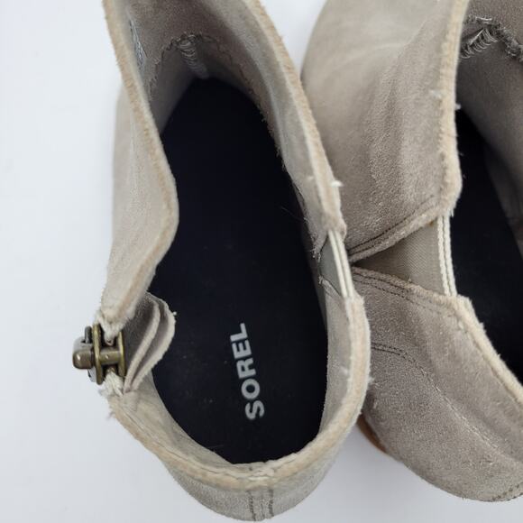 SOREL Joan of Arctic Wedge II Zip sz 8 Soft Taupe - Picture 11 of 13